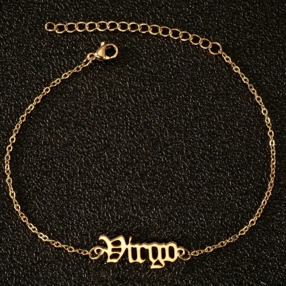 Gold Virgo Zodiac Bracelet
